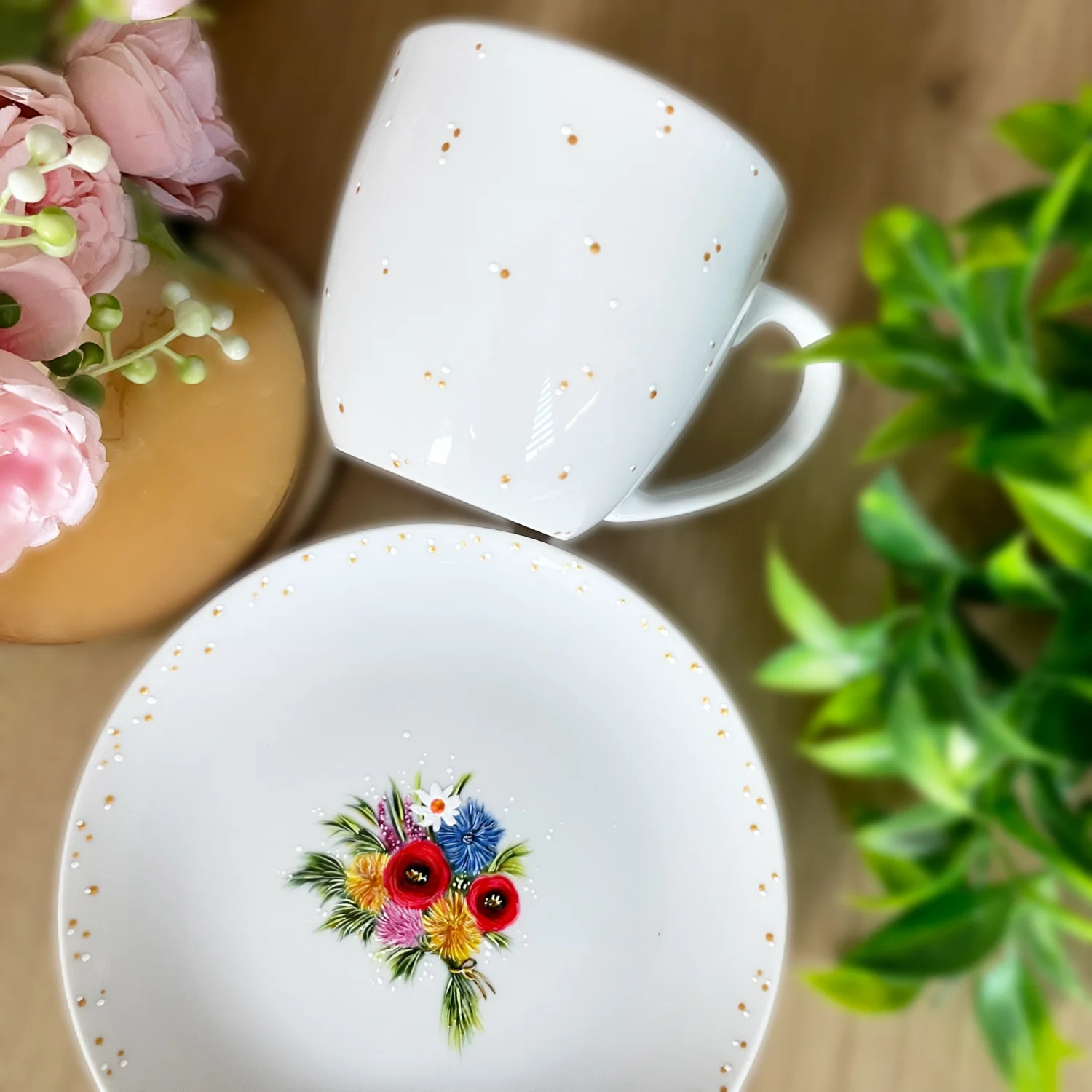 Kubek kwiaty polne bukiet