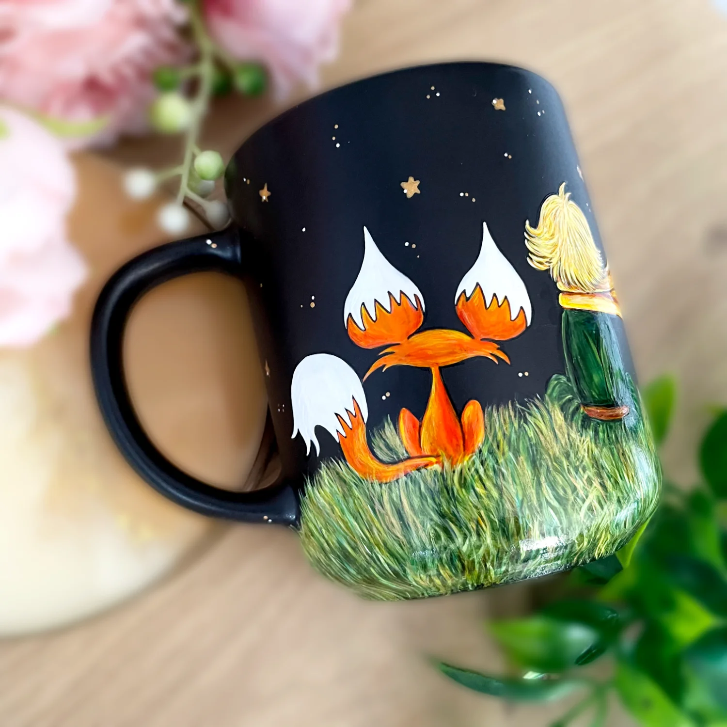 czarny kubek Mały Książę 400ml