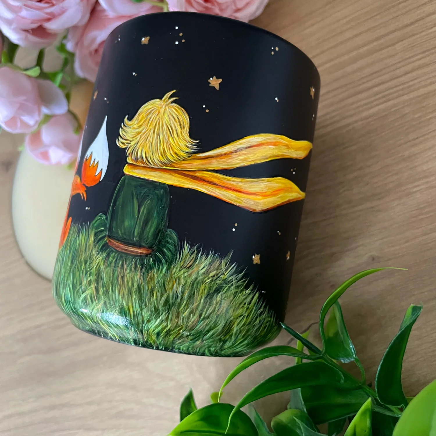 czarny kubek Mały Książę 400ml