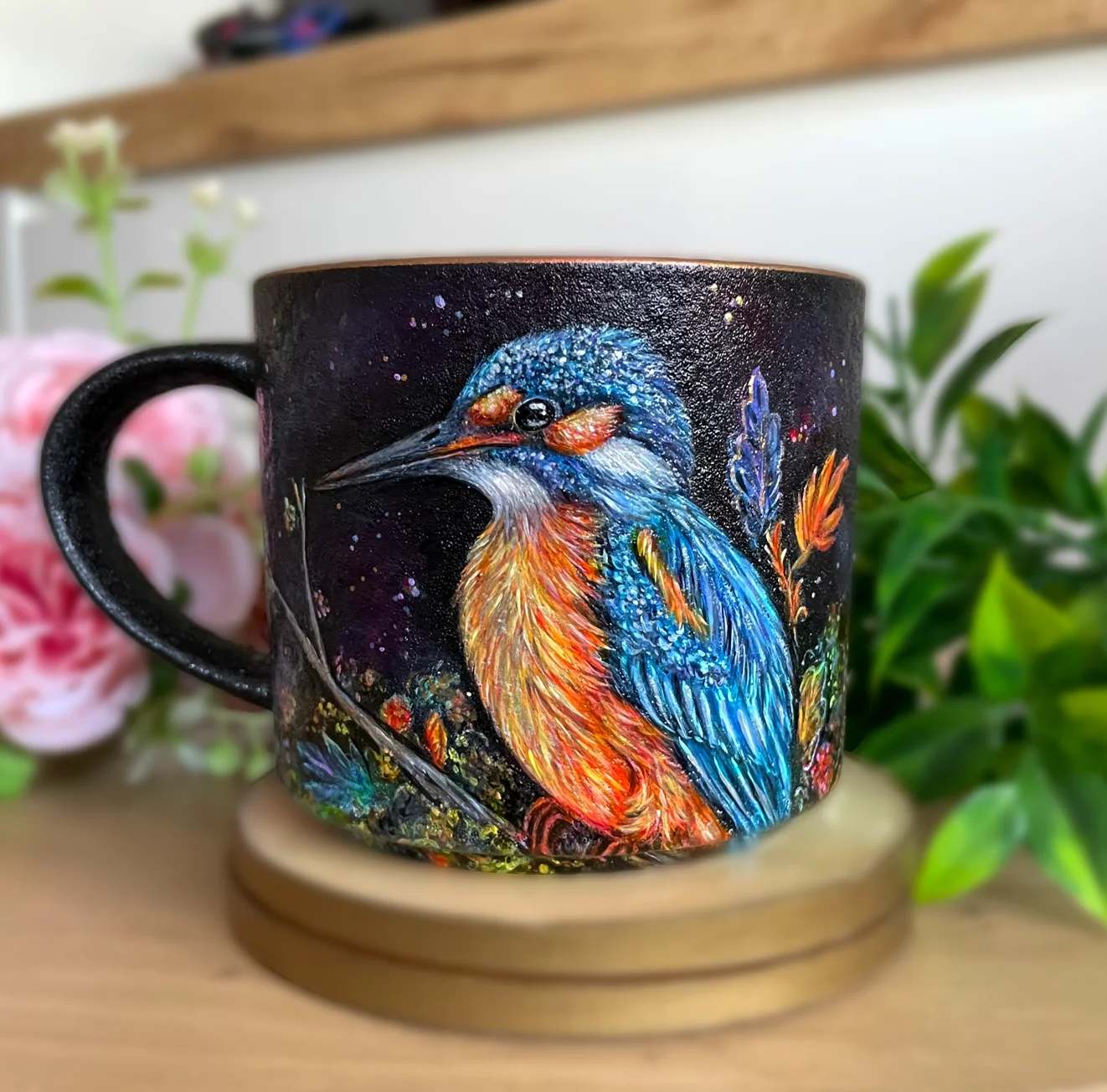 Kubek 420ml zimorodek  UNIKAT