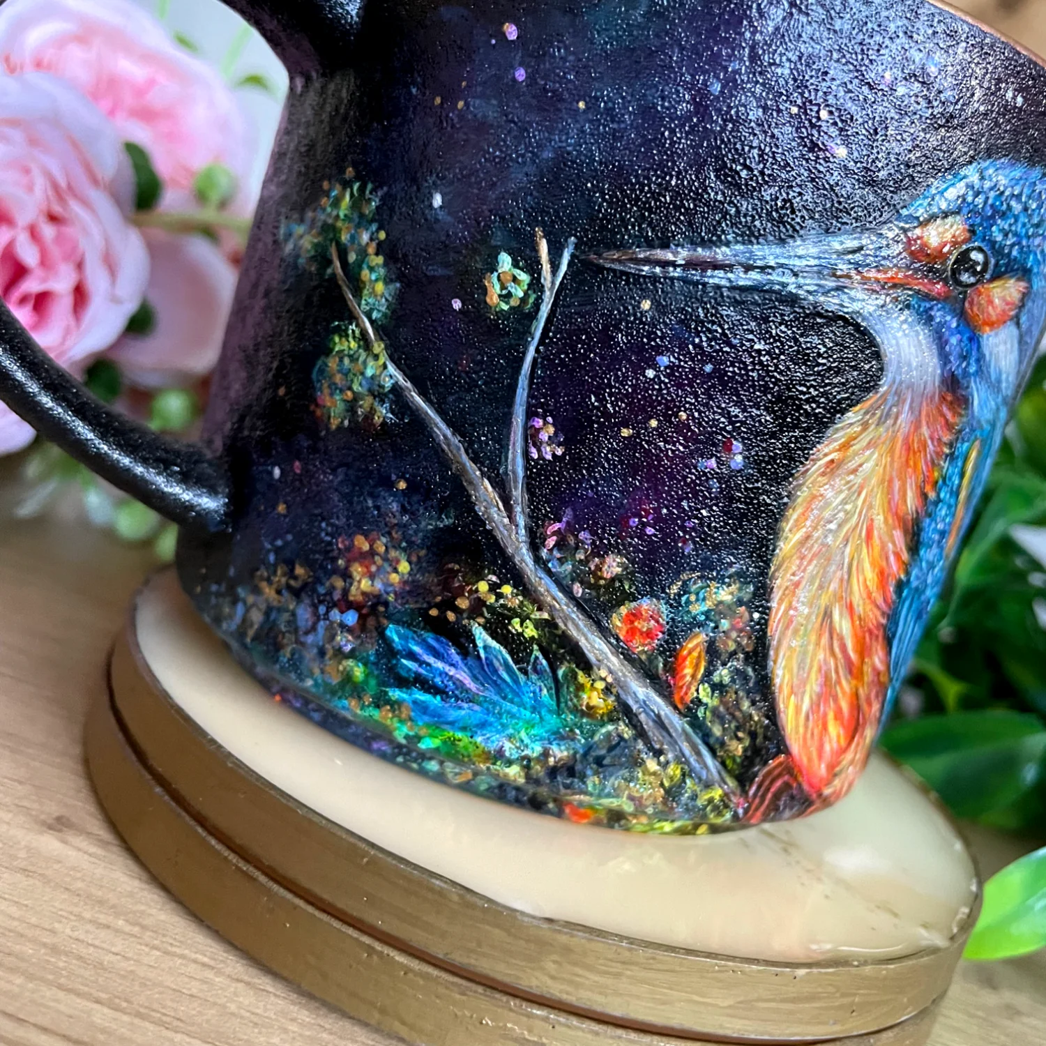 Kubek 420ml zimorodek  UNIKAT